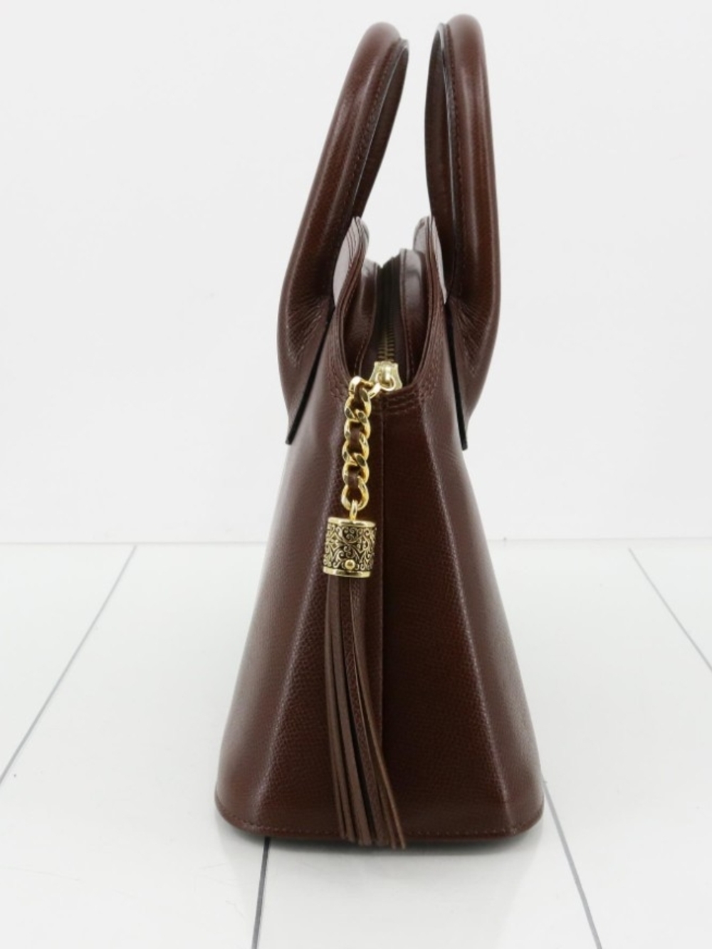 Valentino Garavani Dark Brown Leather Satchel - Picture 3 of 11